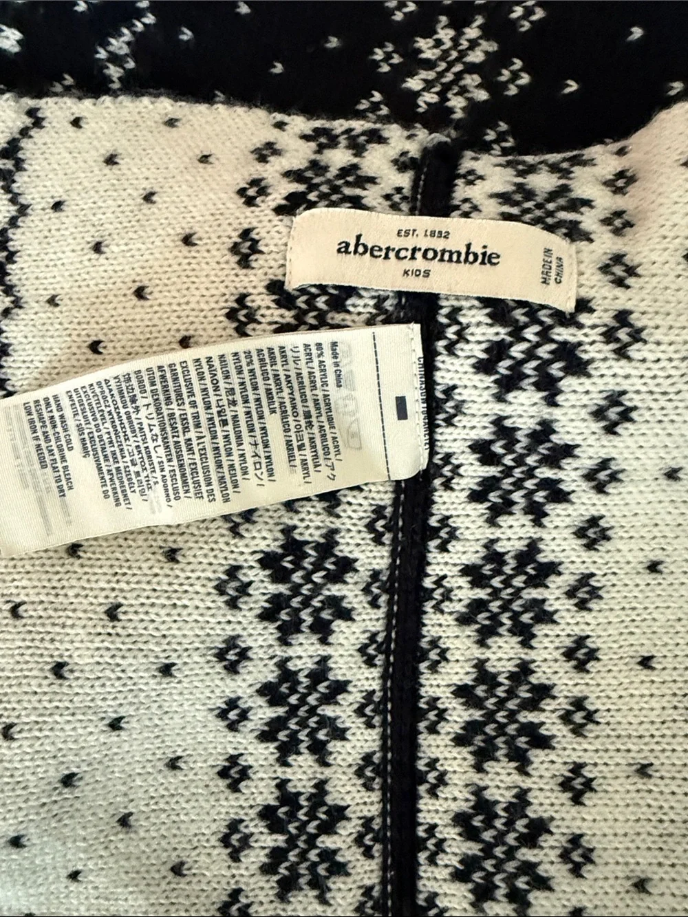 Abercrombie & Fitch kids Navy and White Scarf